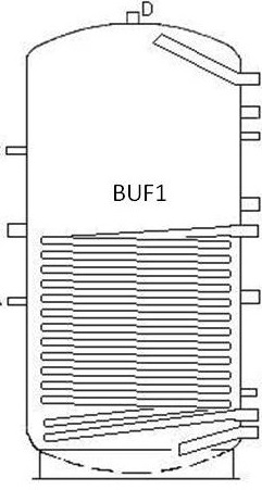 BUFFER met 1 warmtewisselaar